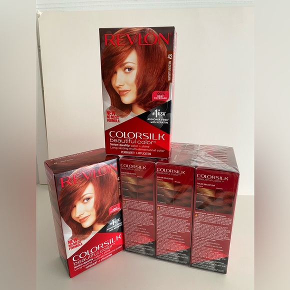 Revlon Colorsilk permanent hair color #42 Medium Auburn - set of 5 boxes - Picture 1 of 4